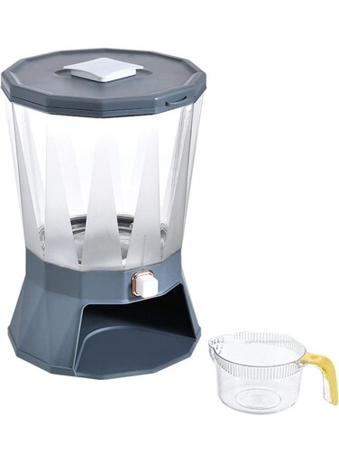 Grid Rice Dispenser - Cereal Containers Storage Airtight, 360&Acirc;&deg; Grain Food Container with Measuring Cup, Large Rice and Beans Dispenser for Kitchen Laundry