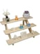 4-Tier Wooden Display Riser Stand, Decorative Retail Counter Shelf for Earrings, Figures and Merchandise, Natural (3-Tier)
