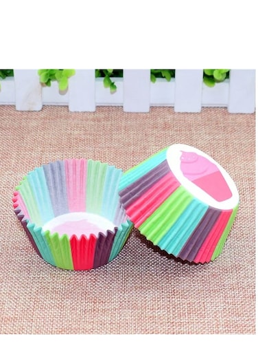 Cupcake Baking Paper Cases Cake Box,Disposable Muffins Baking Cupcake Mould 6.8x5x3cm - Rainbow Cake