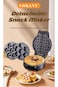 3-In-1 Non-Stick Snacks Maker with Waffle Plate/Cartoon Cake Plate/Doughnut Plate 600W Black