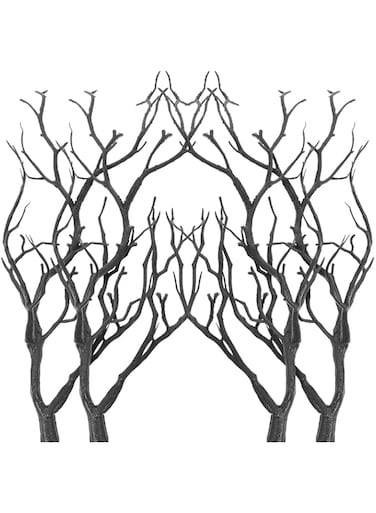 LIFKOME Artificial Antler Dried Tree Branches Art Witch Antler Branch Decorative Plant Twigs Plastic Dry Branches Decor for Wedding Halloween Party Home Supplies Black 4pcs