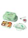Kids Bento Lunch Box with Insulated Carry Bag &acirc;&euro;&ldquo; Cute Printed Leakproof Lunch Box for School, 4 Compartments Food Container with Spoon &amp; Sauce Bowl