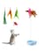 Mosucoirl Cat Feather Collar Toys, Interactive Cat Toys for Indoor Cats Teasing Wand Collar Funny Cat Toy with Bell and Replaceable 3 Feathers Refills Multiple Ways for Cats to Play (Blue)