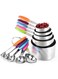 Piece Measuring Cups and Spoons Set in Stainless Steel Cooking &amp; Baking