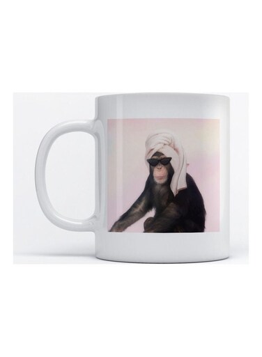 Mug Cool Monkey for Coffee and Tea White