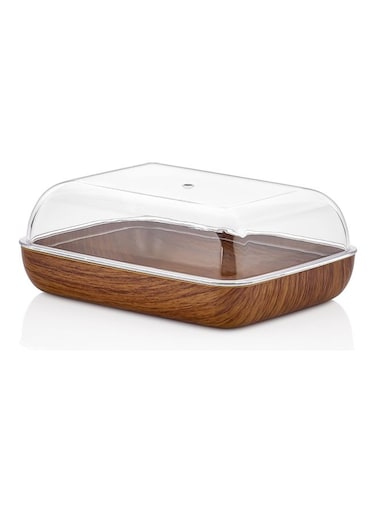 Multipurpose Box With Lid Brown/Clear 10.5x14x5.5cm