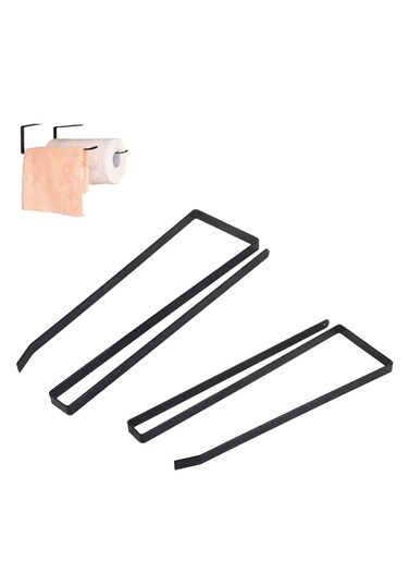 2 Pcs Under-Cabinet Paper Towel Holders, Clip-On Rack for Kitchen &amp; Bathroom.