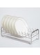 Excefore Dish Drying Rack with Drain Tray, Stainless Steel Dish Drainer, Space Saving Plate Rack Cutlery Holder, Suitable for Various Kitchenware (Single, Silvery)