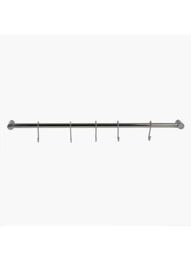 Box Berlyn 5-Hook Kitchen Bar Silver 60cm