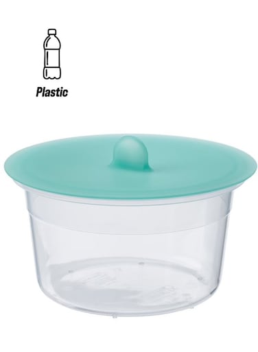 container with lid, round plastic/silicone750 ml