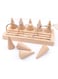 TERRIFI Wooden Finger Ring Stand with 5 Cone Ring Holders, Countertop Jewelry Display Organizer, Wooden Ring Tray with Groove, Ideal for Rings and Jewelry Exhibition