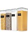 Oasisgalore Airtight Food Storage Container Set,Kitchen and Pantry Organization Canisters for Bulk Food Storage with Easy Lock Lids for Cereal Rice, Flour and Cereal - BPA-Free (2x1800ml)