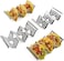 Stainless Steel Taco Holders, 4 Pack Taco Stands Hold 2 or 3 Tacos Each Easy-Access Handle Food Grade Taco Tray Oven Grill Safe BPA Free