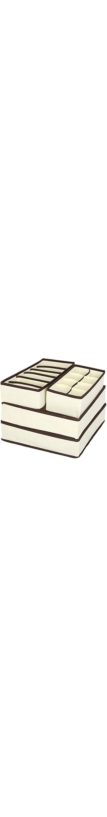 Skeido 4pcs storage boxes for ties socks shorts bra underwear divider drawer lidded closet organizer ropa interior organizador