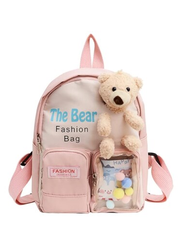 TOMVAES Small Bear Backpack Backpack for Kids Toddler Backpack for Girl Boy w Stuffed Animal Toys for 3-10 Year Old Girls