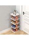 KLEANE Shoe Rack Multi-Layer, Dustproof Shoe Cabinet Household Simple Clip-on Shelf Dormitory Shoe Cabinet Sturdy, Space Saving Shoe Rack (5 Tier, Orange)