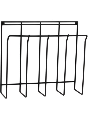 Spectrum Diversified Wall Mount Magazine Rack, Magazine Holder &amp; Newspaper Organizer, Black, Large, 37710