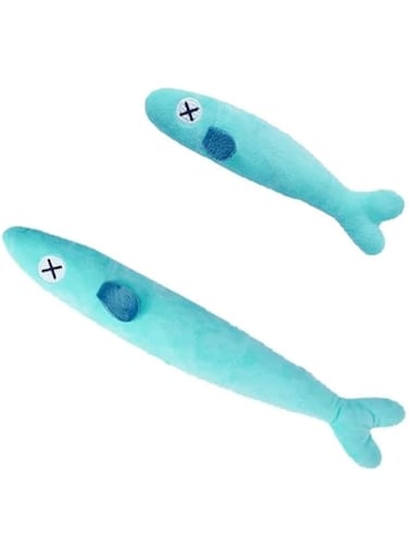 Hot Tomato Interactive Plush Catnip Fish Toys for Cats, 2 Pack, Durable Non-Toxic Kitten Soft Chew Toys for Small and Medium Cats