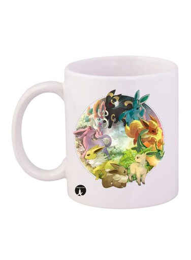Pokemon Printed Mug White/Green/Pink