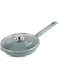 LIFE SMILE Frying Pan With Lid - Multi Layer Granite Coating Fry Pan   Non Stick, 100% PFOA FREE   Heat-Resistant Handle Hanging Loop   Induction bottom (28 CM (2.5 Liters), Cyan)