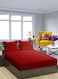 Red Extra Deep Pocket Queen Size Sheets Cotton 3 Piece Sheet Set 180x200+25cm