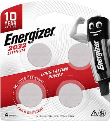 Energizer 2032 Lithium Coin batteries Pack of 4