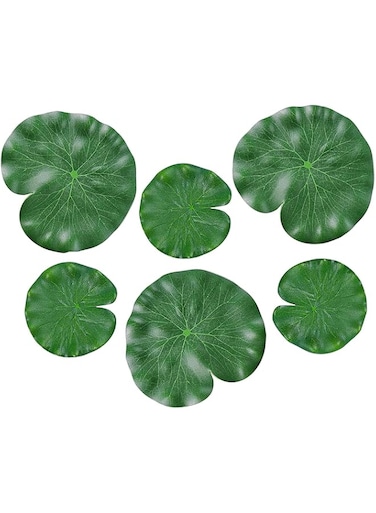 6 Pcs Artificial Lotus Leaves, Floating Foam Material, for Home Garden Ponds Pool Landscape Decoration