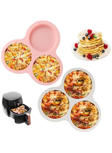 TERRIFI Silicone Air Fryer Egg Pan, Non-Stick Air Fryer Baking Pan Cupcake Pan Reusable Silicone Muffin Pan Tray for Making Egg Muffin, Baking Hamburger, Fried Egg, Cupcake, Tart and Dessert