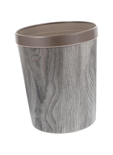 LABRIMP 1pc Woodgraining Rubbish Can Vintage Trash Can Imitated Non-slid Wood Trash Can