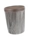 LABRIMP 1pc Woodgraining Rubbish Can Vintage Trash Can Imitated Non-slid Wood Trash Can