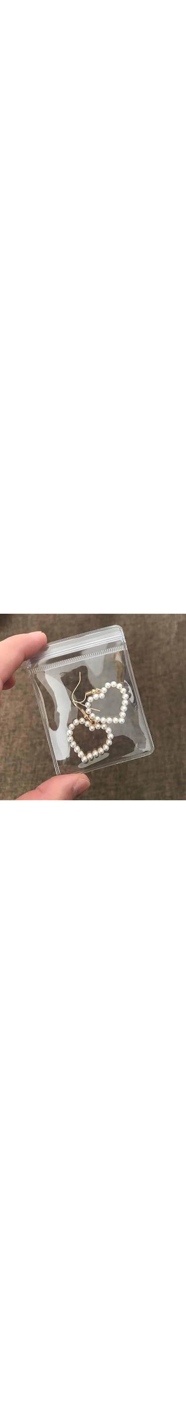 Tazweeq 100 Pcs PVC Jewellery Bags, Clear Zipper Bags, Antioxidant Earrings Storage Bags For Jewellery Storage