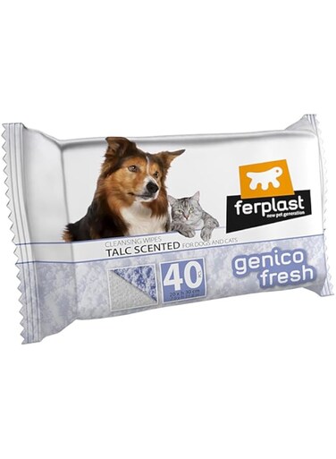 Ferplast Fresh Genico Talc Scented Cleaning Wipes 40x for Dog/Cat