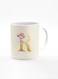 Designer Printed Coffee Mug 11oz Ceramic Personalised Gift Mugs Cup -Custom Monogram Initial Letter Floral Pattern Alphabet - R (Albescent White)