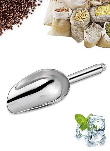 1pcs Thickened Stainless Steel Ice Shovel&iuml;&frac14;&OElig;Kitchen Ice Scooper for Ice Maker,Small Ice Scooper for Freezer (Silver)Number 4