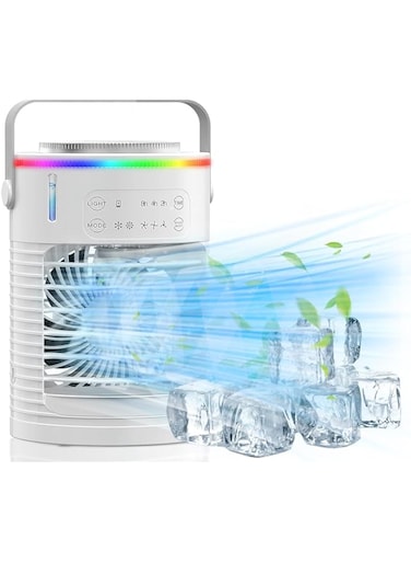 Exrp Portable Air Conditioners,3 Speed Personal Evaporative Air Cooler with 600ml Water Tank,3 Mist&amp;3 Timer&amp;Colors Light,Mini AC Cooling Fan for Bedroom,Camping