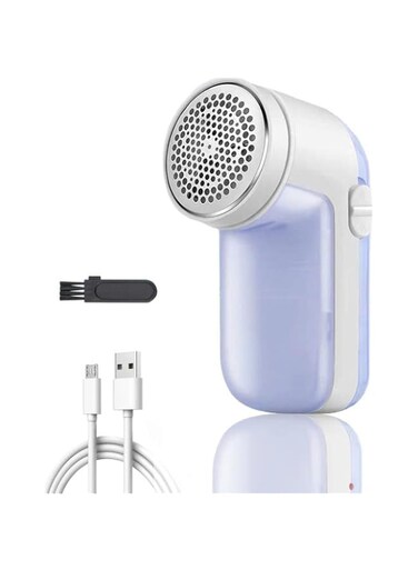 Necomi Lint Remover, Rechargeable Fabric Shaver ازالة الوبر Electric Sweater Defuzzer Lints Fuzzs Pilling Pills Trimmer for Clothes and Furniture Cleaning Brush &amp; Fabric Protector（Blue）
