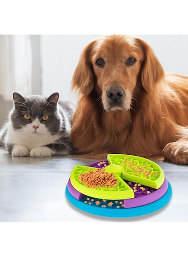 Foribyw Dog Slow Feeder Interactive Dog Puzzle Game Toy 3 Layers Puppy Feeder Lick Mat Dog Slow Eating Bowl Prevent Gulping and Overeating for Cat Medium Large Dogs