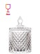 Home Decorative Candy Jar Candy Dish Candy Buffet Storage Container Clear Crystal Diamond Faceted Jar with Crystal Lid-Large-16 OZ