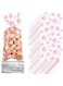 Blulu 100 Pieces Pet Paw Cone Cellophane Bags Heat Sealable Candy Dog Paw Gift Cat Treat Bags with 100 Pieces Silver Twist Ties for Pet Treat Party Favor(Pink)