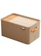 Large Capacity Clothing Storage Boxes, Non-Woven Fabric Drawer Organizers With Handles, Large Capacity Wardrobe Storage Bins For Clothes Pants, Multi-Functional Storage Box For Bedroom, Living Room, Wardrobe ,Brown 42*28*25cm
