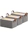 FCYOUO 3pcs Wardrobe Clothes Organizer,Foldable Jeans Closet Storage Basket,Drawer Organizers for Clothing,Fabric Storage Box with Steel Frame Stackable Shelf Storage Baskets