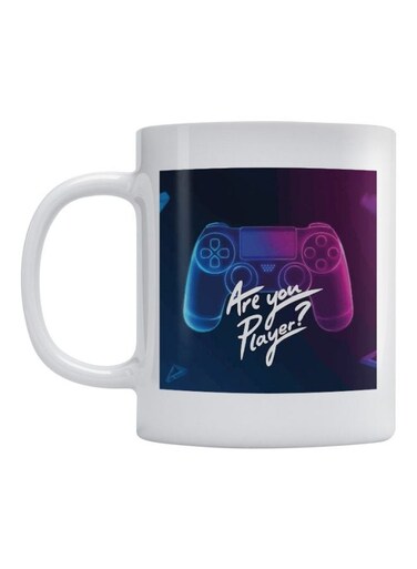 Are You Player Printed Ceramic Mug White/Blue/Pink