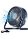 Desk Fan, 2 Speeds Portable Small Fan, 360&deg; Adjustment Personal Table Fan, Desktop Fan with Extended USB, for Home, Office, Bedroom, Blue
