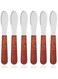 DaKuan 6 Pack Stainless Steel Straight Edge Wide Butter Spreader with Wood Handle, Sandwich Cream Cheese Condiment Knives 8 Inch