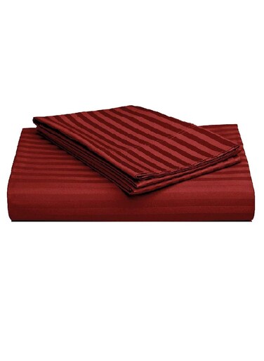 Cotton Single Striped Fitted Elastic Pack of 2 Bedsheet 90x190+15cm