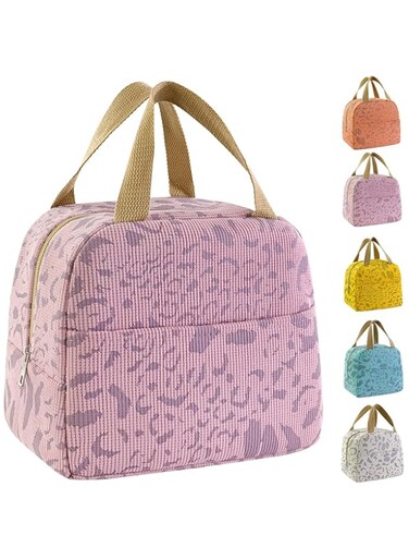 Azonee Lunch Bag, Cute Ink Pattern Lunch Tote Bag, Lunch Box for Women Men, Aesthetic Insulated Bento Box, Meal Prep Containers, Reusable Lunch Cooler Bag for Work Office Picnic Beach Travel