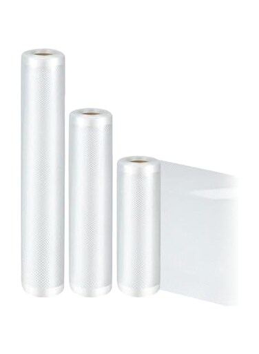 Vacuum Food Packaging Rolls, 3 Rolls, 12/17/32 x 500cm, for Food Storage and Sous Vide Cooking