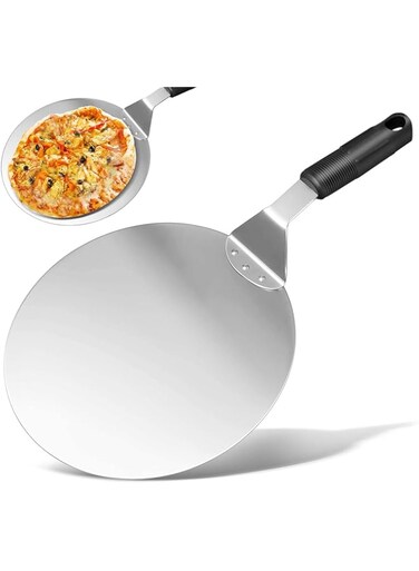 MAKINGTEC Pizza Shovel Premium Sturdy Stainless Steel Non-Stick Blade 10 Inch Pizza Shovel with Fixed Handle Suitable for Home Kitchen Restaurant Baking Cake