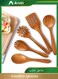 5 PCS Wooden Kitchen Utensils Set, Teak Wood Cooking Tools with Spatula Spoons Fork, Premium Quality Bakeware &amp; Cookware