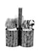 Mind Reader Utensil Holder, Silverware Organizer, Caddy, Cutlery Holder, Galvanized Metal, 7" L x 7" W x 9.5" H, Silver